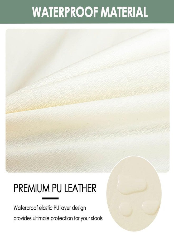 مجموعة أغطية كراسي بار مستطيلة من Bifaunvogel، 4 قطع، مقاومة للماء، مصنوعة من البولي يوريثان، مناسبة لكراسي البار المرتفعة، أغطية كراسي بار بتصميم سرج، أغطية كراسي بار بدون مسند ظهر، لون أبيض كريمي - Image 3